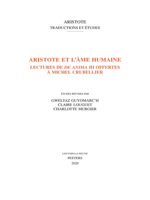 cover image of Aristote et l'ame humaine